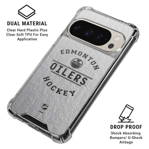NHL Edmonton Oilers Black Text Pixel 9/9 Pro Clear Case